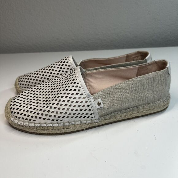 kate spade NEW YORK Greer Espadrille Perforated Leather Flats Shoes Sz 9 - Picture 4 of 8